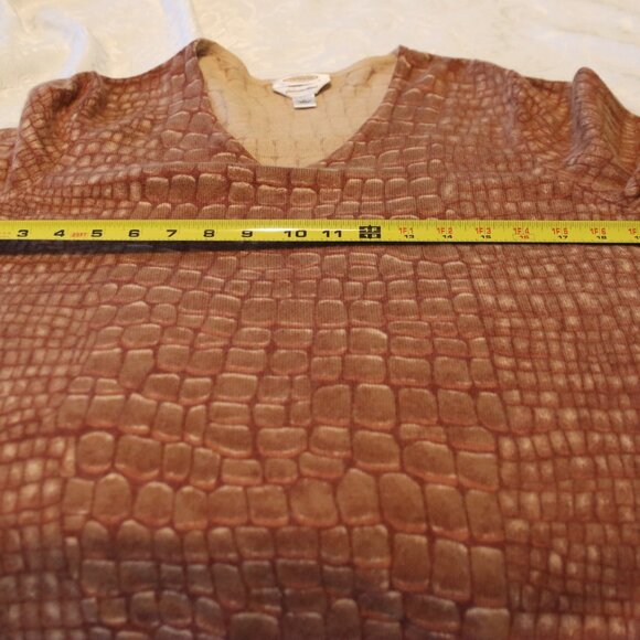 Vintage Talbots V-Neck Cashmere Silk Blend Animal Print Sweater Size Large - Picture 5 of 13